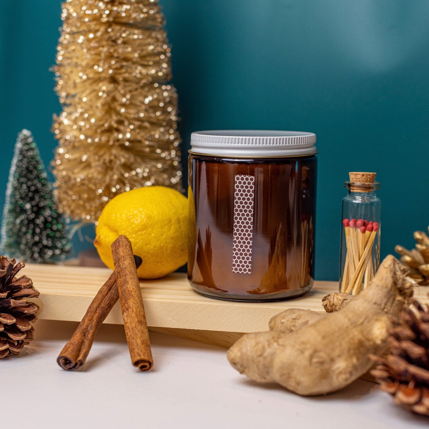 Ginger Spice 8oz Soy Wax Candle | Citrus, Warm Spice, Vanilla Aromatherapy Blend | Invigorating and Comforting Atmosphere