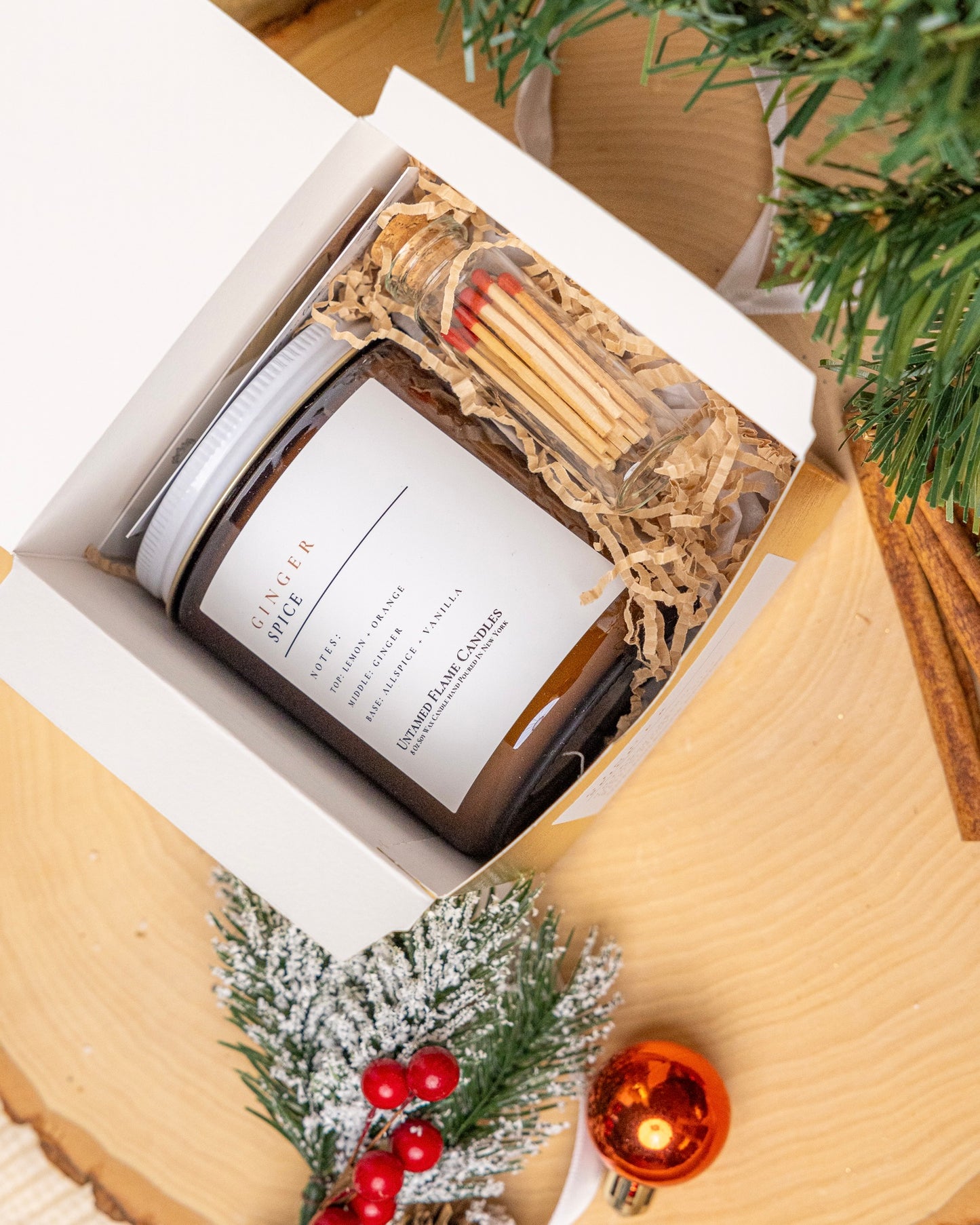 Ginger Spice 8oz Soy Wax Candle | Citrus, Warm Spice, Vanilla Aromatherapy Blend | Invigorating and Comforting Atmosphere