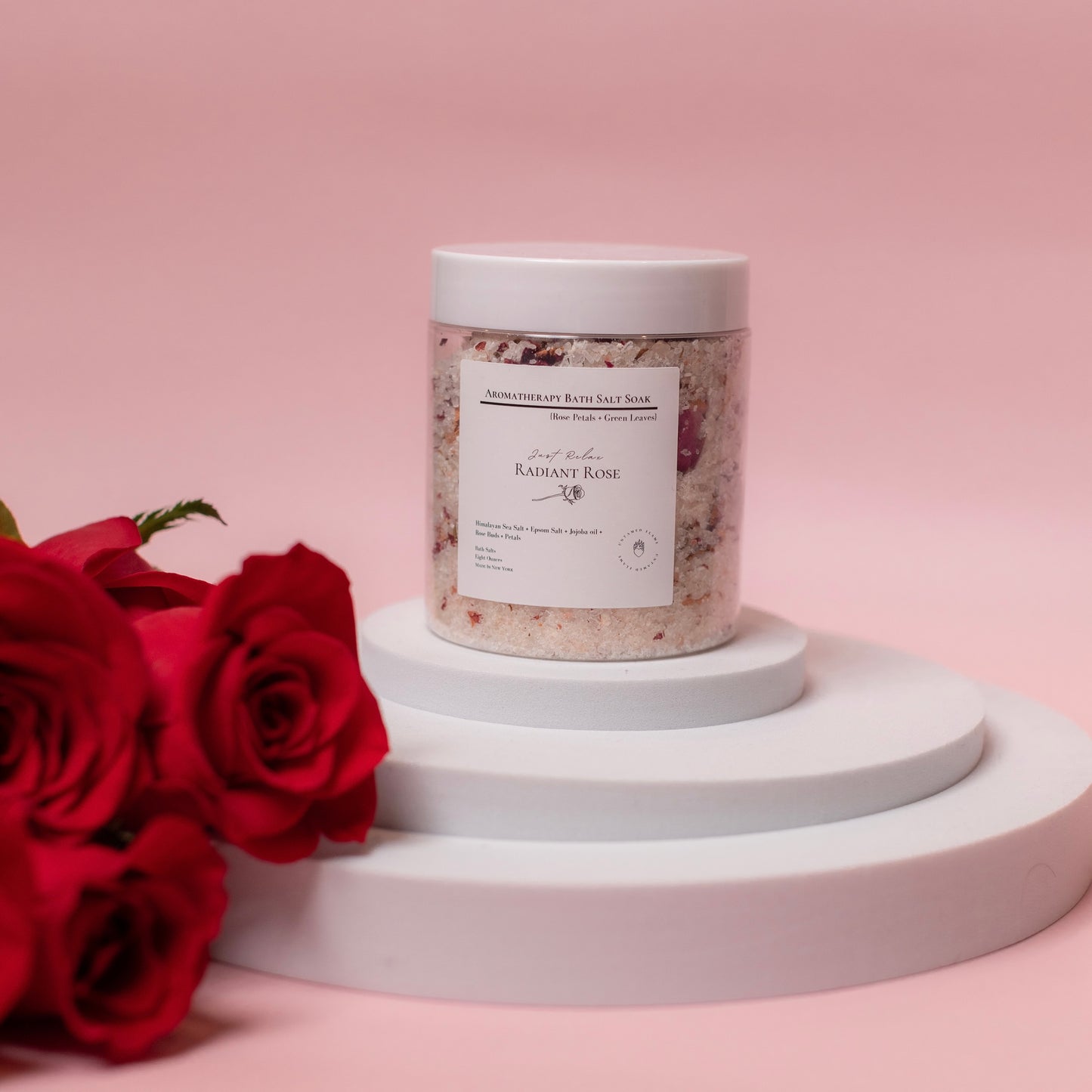 Soak Me Up Rose Pink Himalayan bath salt | Epsom Salt | Rose Scented | Rose petals | De-stress | Aromatherapy | All Natural | Self Care
