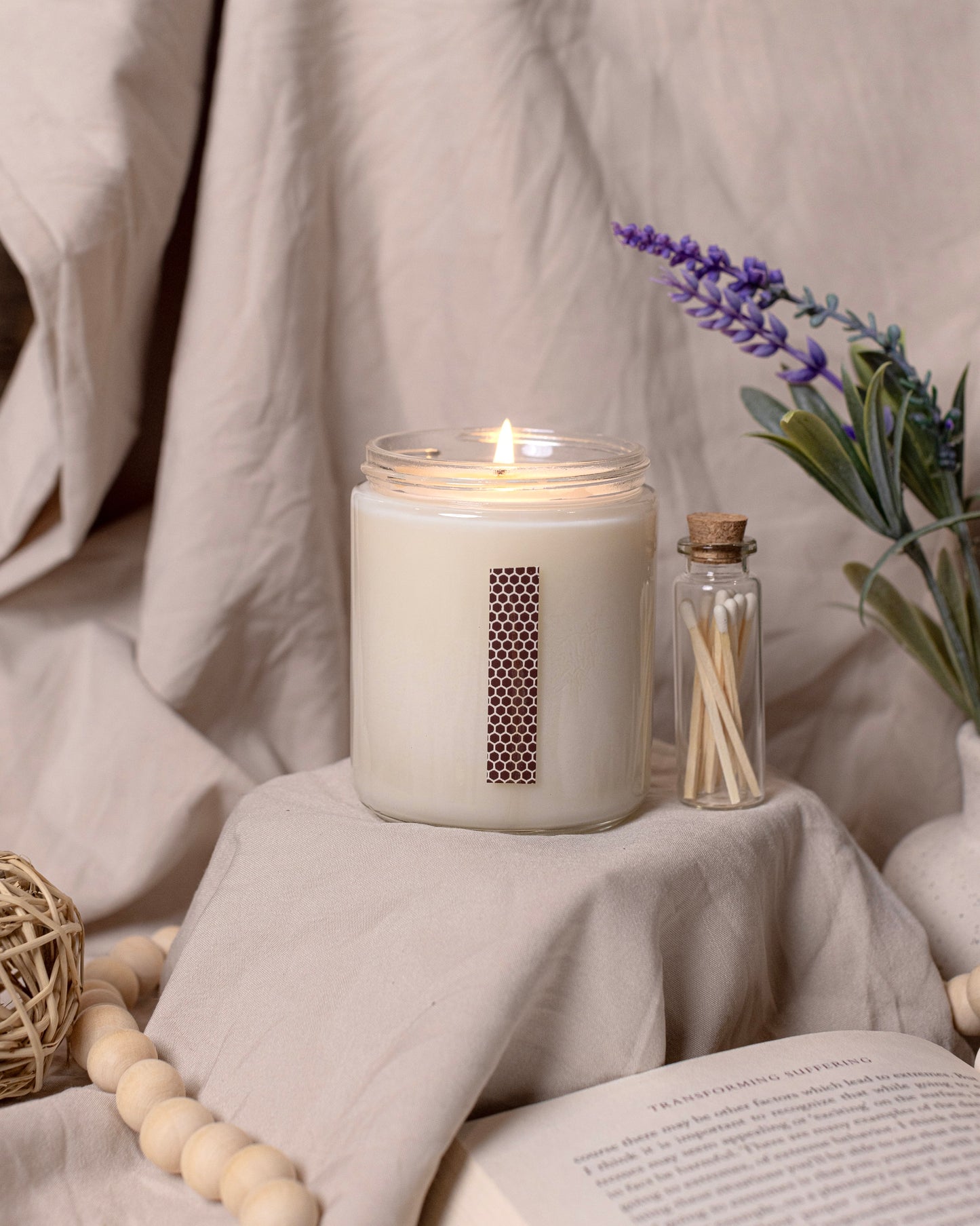 Fresh Linen Soy Wax Candle | Odor Eliminating | Refreshing | Clean | Toxin- Free | Vegan | Spring