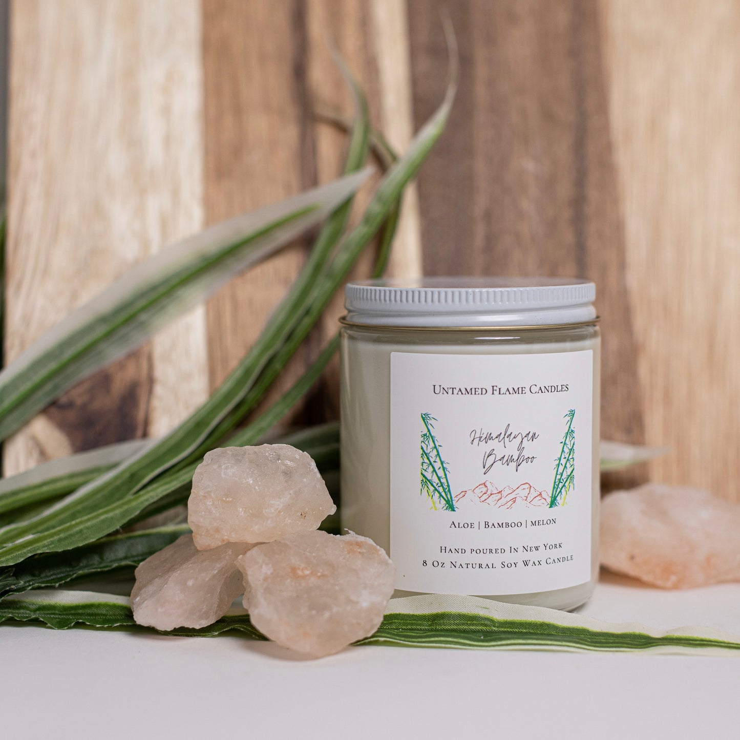 Himalayan Bamboo Soy Wax Candle | Aloe, Bamboo, Melon Infusion | Refreshing and Earthy Aromatherapy