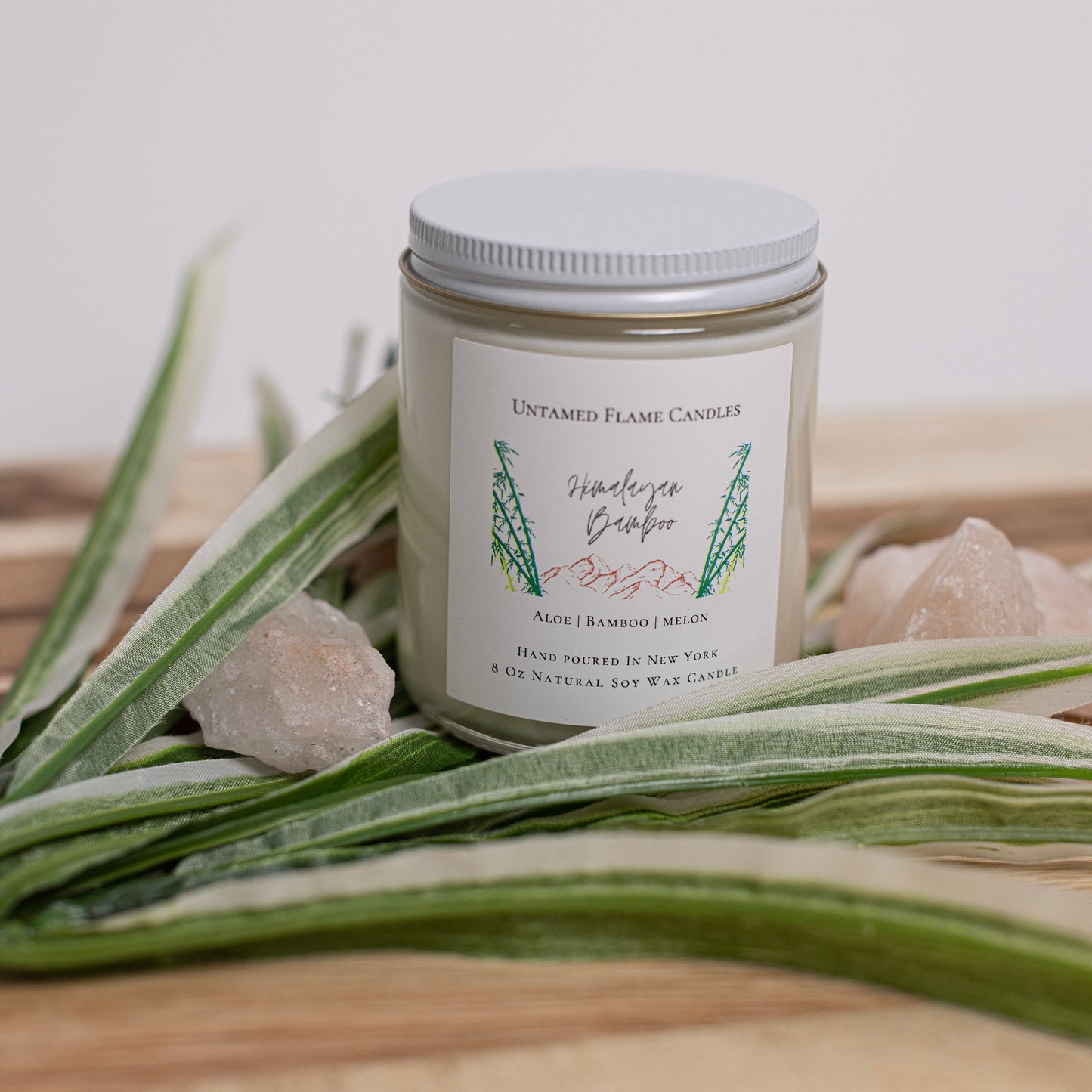 Himalayan Bamboo Soy Wax Candle | Aloe, Bamboo, Melon Infusion | Refreshing and Earthy Aromatherapy