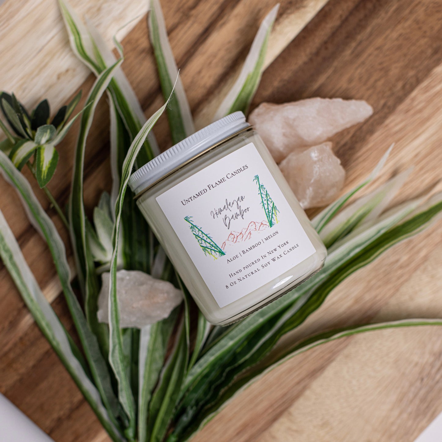 Himalayan Bamboo Soy Wax Candle | Aloe, Bamboo, Melon Infusion | Refreshing and Earthy Aromatherapy