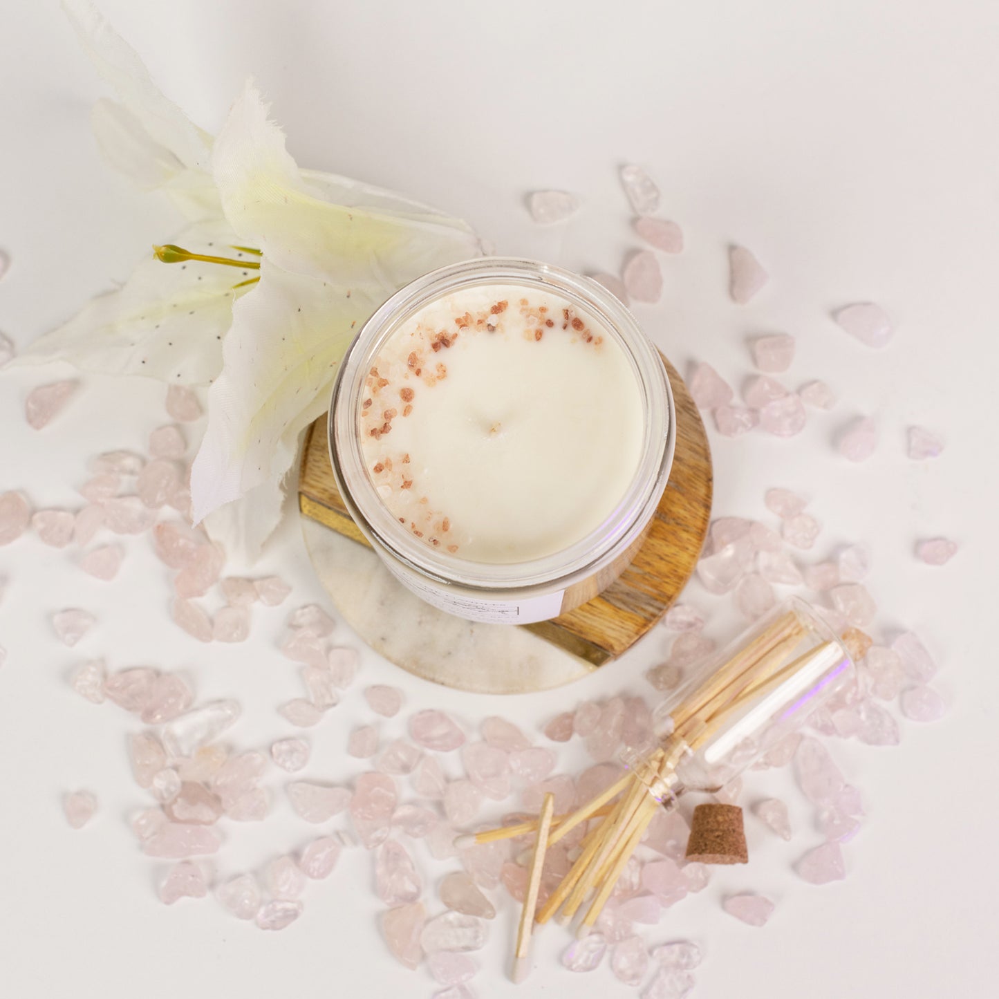 Sea Salt & Orchid Soy Wax Candle | Fresh Floral Harmony with Salty Highlights | Toxin-Free, Vegan | Matches Included | Gift Box Ready