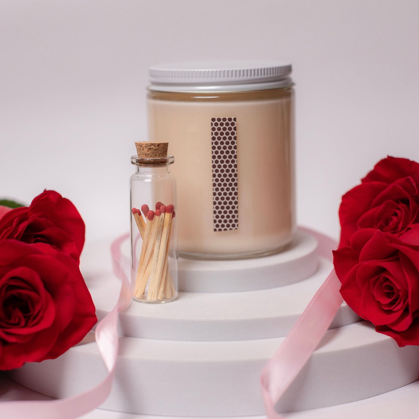 Rose Vanilla Natural Soy Wax Rose Quartz Crystal Candle | Healing | Love | Matches included | Vegan | Non-Toxic Candle | Hand Poured in NY