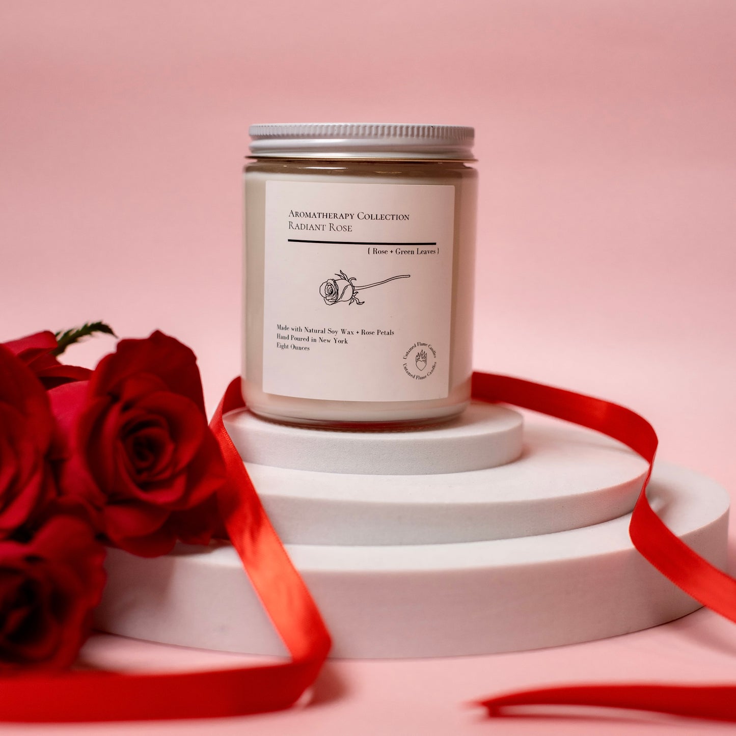 Rose Natural Soy Wax Candle | Aromatherapy candle | De-stress | happiness | Love | Meditation | Toxin-Free Candle | Vegan | Matches included