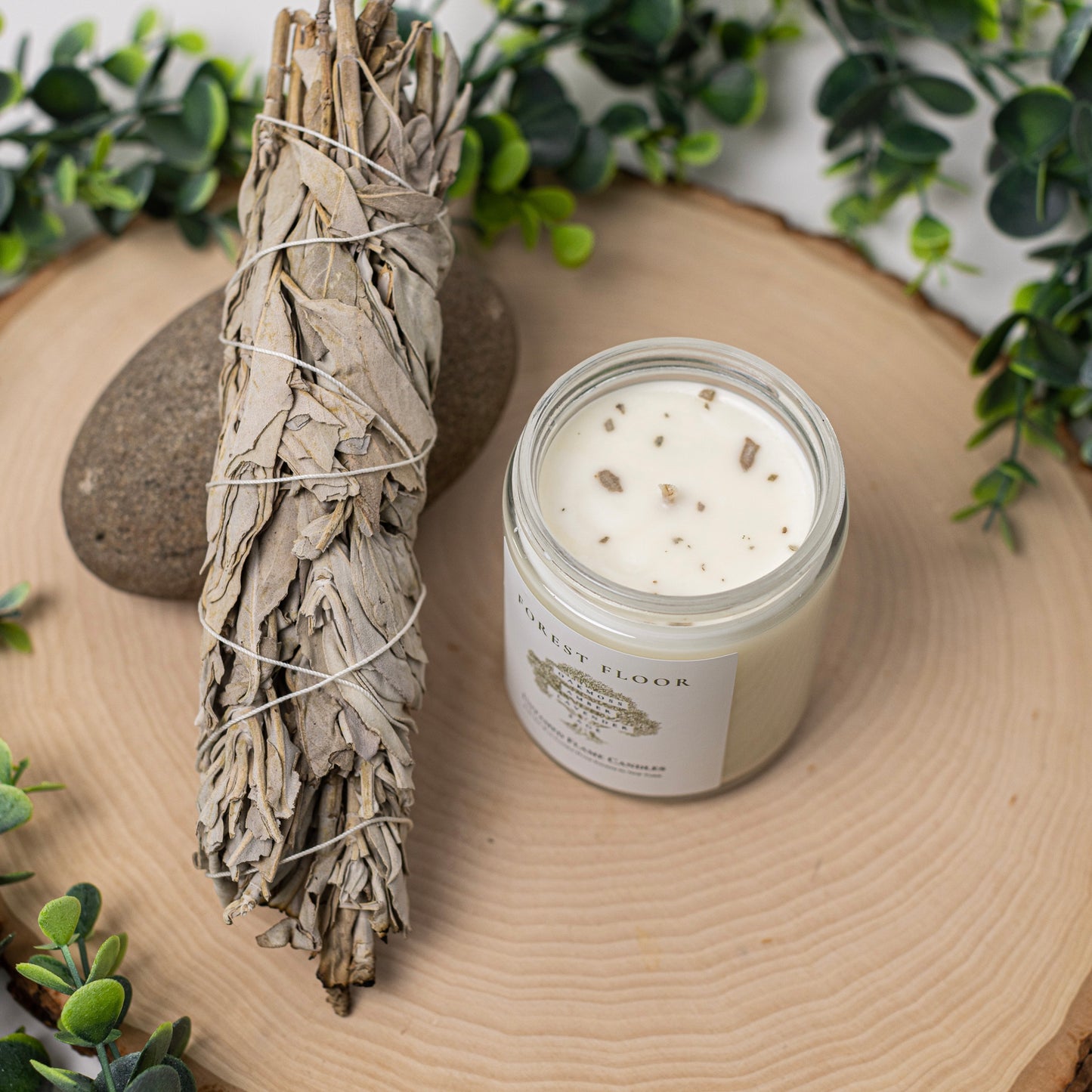 Forest Floor Soy Wax Candle | Tranquil Blend of Oak-Moss, Amber, Lavender, and Sage for Relaxation