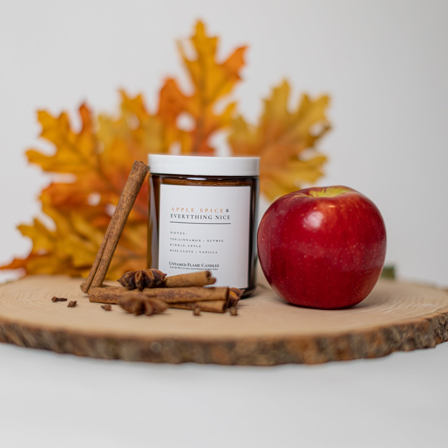 Apple & Spice & Everything Nice Soy Wax Candle | Fall Aroma | Crisp Apple, Cinnamon, Nutmeg, Cedar-wood | Non-Toxic, Handcrafted, Gift-Ready