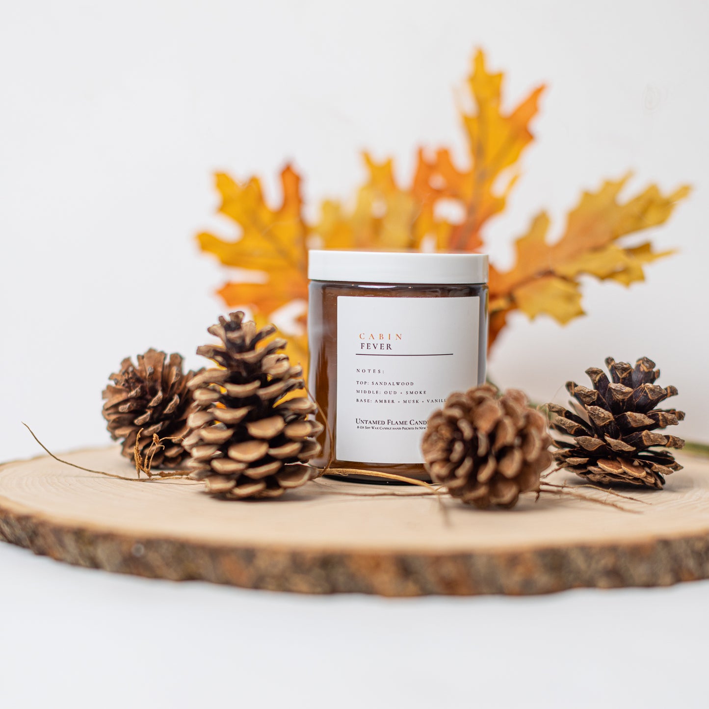 Cabin Fever Soy Wax Candle | Cozy Winter Retreat Aroma | Oud, Sweet Smoke, Incense, Vanilla | De-Stress, Vegan, Matches Included