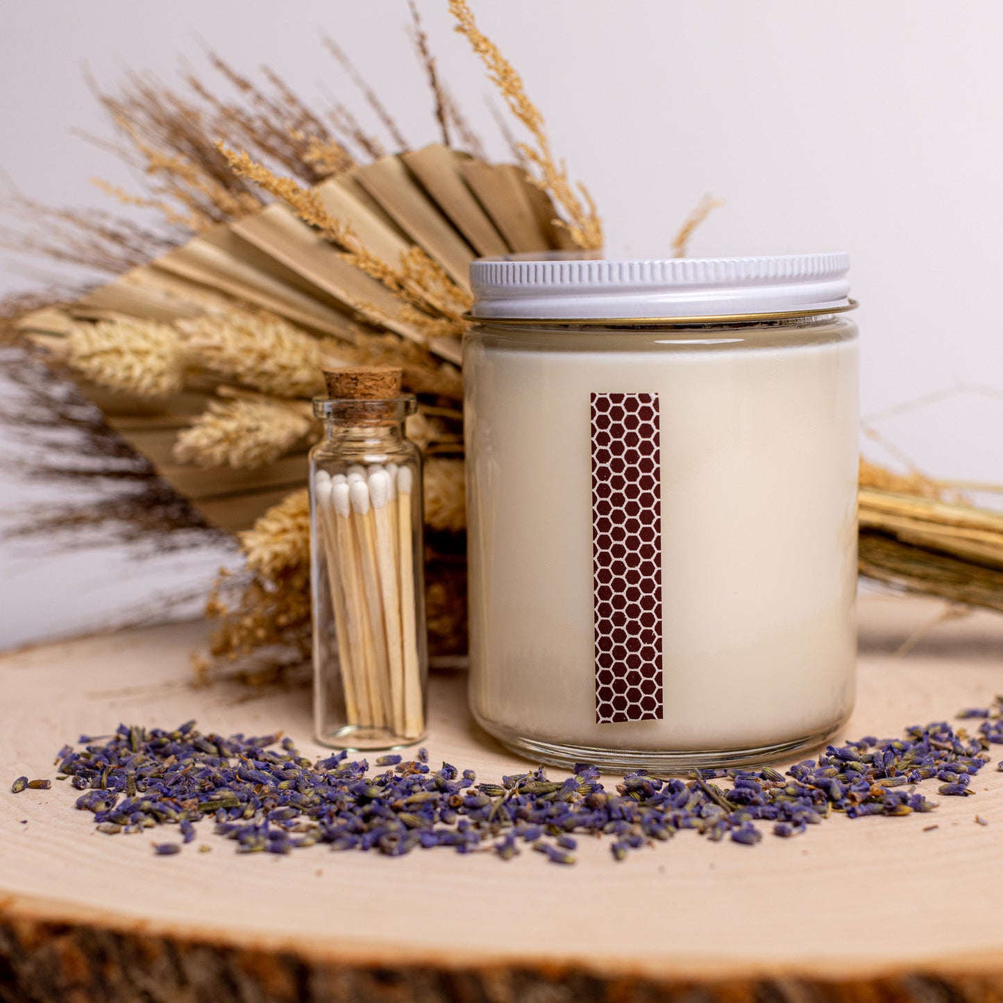 Lavender and Sandalwood Natural Soy Wax Candle | Aromatherapy Candle | Sleep | Destress | Meditation | Non-Toxic | Vegan | matches included